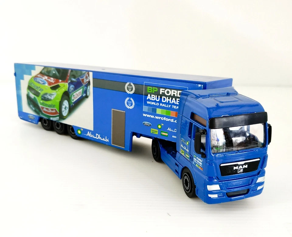 Majorette MAN TGX Ford Focus WRC Team Truck 1/64 (10.2 Inches) Open Back Door - Image 1 of 4