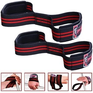 Farabi Bar Straps Figure 8 Weight Lifting Gym Fitness Strength Cros Fit Training - Picture 1 of 4