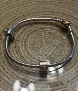 Authentische Pandora nicht mehr produziert Schlangenkette Armband 14k Gold Fassverschluss 7,5 Zoll - Bild 1 von 8