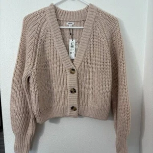 Garage Chica Cardigan V-neck Chunky Knit Long Sleeve Ballet Pink New Size XS - Picture 1 of 5