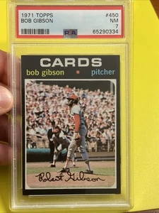 1971 Topps #450 Bob Gibson Cardinals PSA 7 NM - Picture 1 of 3