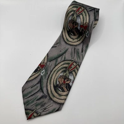 Corbata de seda Rudia Bugs Bunny Looney Tunes dibujos animados dorados para hombre Foto 1 de 4
