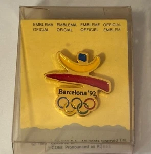 In Package Fun Barcelona Olympics 1992 7/8” Tall Lapel Tack Pin - Picture 1 of 3