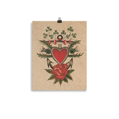 Vintage Americana, Tattoo Art, Symbols of Love, Family, Hope  - Image 1 of 4