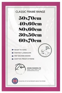 50x70 40x60cm 80x60cm 30x50cm 60x70cm WIDE Poster Frame for Home & Office Pink - Picture 1 of 8
