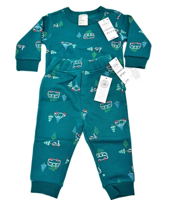 First Impressions Baby Boy 12 Months Green Top & Pants Set Car Tree Graphic NWT - Image 1 of 4