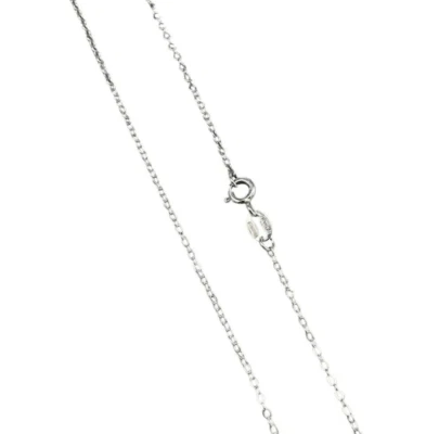 COLLANA ELEGANTE CATENINA SOTTILE UOMO E DONNA ARGENTO 925 RODIATO ITALIANO 45CM - Immagine 1 di 4