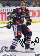 MICHAL PAVLU, TELFORD TIGERS, RARE AUTO'D/SIGNED 2010-11 CZECH CARD.