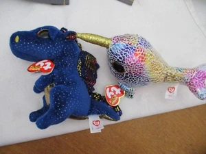 Ty Beanie Boos 2er Set Blue Dragon Narwhal Saffire Nova - Bild 1 von 2