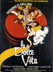 affiche du film DOUCEUR DE VIVRE(LA) / LA DOLCE VITA 120x160 cm ressortie - Picture 1 of 1