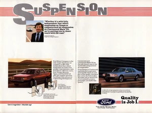 Ford Cars Continental Tempo Suspension "Quality is Job 1" Vintage Print Ad 1985 - Picture 1 of 6