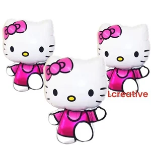3 globos de papel de aluminio Hello Kitty decoración de fiesta - Imagen 1 de 2