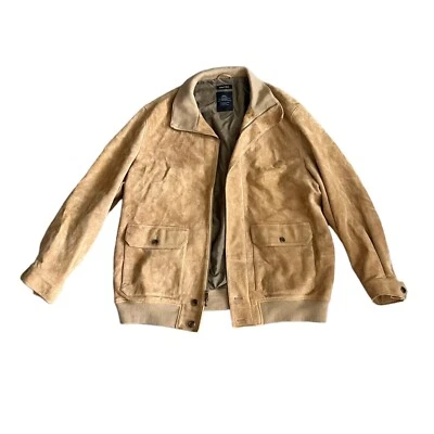 Chaqueta de cuero de gamuza Nautica color tostado talla XXL Foto 1 de 4