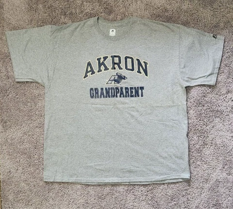 Akron Zips GRANDPARENT College RUSSEL T Shirt Mens Size 3XL Gray Adult Cover