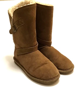 Bearpaw Tatum Mujer Talla 8 Marrón Punta Redonda Gamuza Botas Forro Piel de Oveja - Imagen 1 de 8