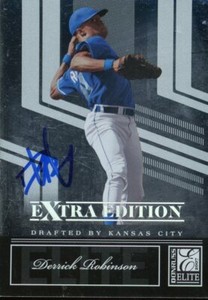 2007 Donruss Elite DERRICK ROBINSON Signed Card autograph ROYALS REDS
