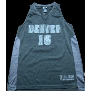 REEBOK DENVER NUGGETS #15 CARMELO ANTHONY BLACK MESH JERSEY MENS Medium - Picture 1 of 4