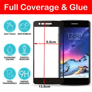 Protector de pantalla de vidrio templado cobertura completa para LG K8 Gorilla - Imagen 1 de 9