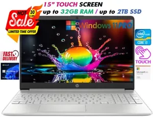 HP Slim Laptop 15.6" Touchscreen Intel i3 Upto 32GB RAM & 2TB SSD Windows11 PRO - Picture 1 of 10