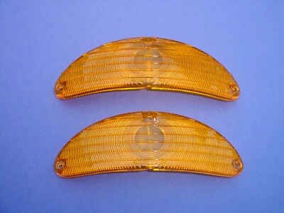 1955 CHEVROLET BEL AIR 210 150 PARKING LIGHT LENS-GUIDE-AMBER-PAIR-NEW-5945859 Foto 1 de 2