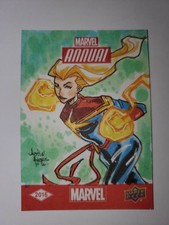 2016 Marvel Annual Sketch Card Captain Marvel by Justin Ayers
