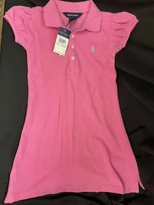 New With Tags Toddler Girls Ralph Lauren Shirt Dress Pink Size 5T - Picture 1 of 3