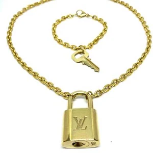 Louis Vuitton Set Lock Rolo chain Necklace with Key Bracelet - Picture 1 of 8