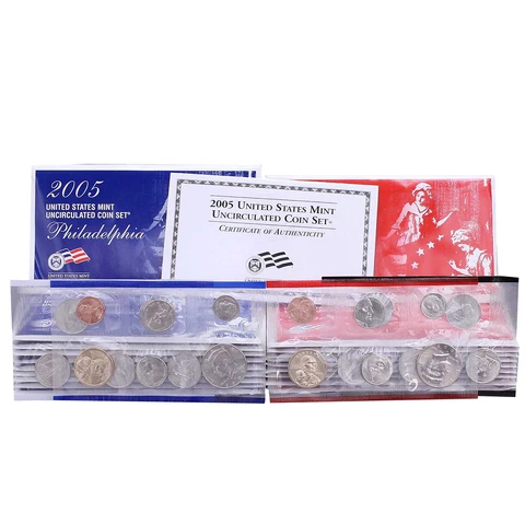 2005 Mint Set 10 Pack Original Envelopes 220 US Coin Lot Cover