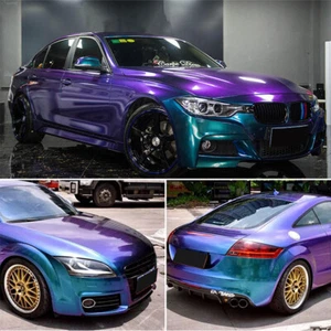 Glossy Metallic Chameleon Purple Blue Sticker Sheet Air Bubble Free Vinyl Wrap - Bild 1 von 8