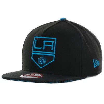 New Era Los Angeles LA Kings Pop Unda Visor Neon Plaid 9Fifty Strapback Cap Hat - Image 1 of 3