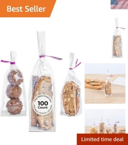 100ct Heat Sealable Clear Gusset Bags for Perfect Food Presentation - 2x2x8.25 - Picture 1 of 12