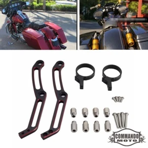 Remote Reservoir Brackets For Harley Road King Ultra Classic Bagger 2014-2022 - Picture 1 of 8
