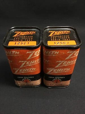PAR DE TUBOS DE VACÍO DE AUDIO ZENITH 12SC7 de colección latas selladas de EE. UU. I.7730-D Foto 1 de 3