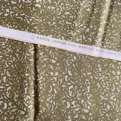 Olive Green Abstract Fabric Quilting Cotton 35x44 - Image 1 of 4