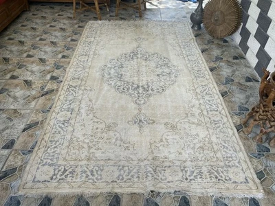 ALFOMBRA ANTIGUA TURCA VINTAGE ANATOLIA 5x9 pre 1980 tribal geométrica Foto 1 de 4