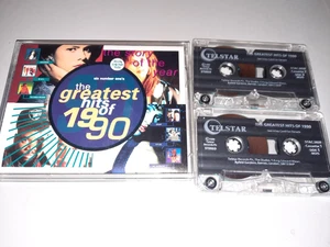 VARIOUS ARTISTS - GREATEST HITS OF 1990 - DOUBLE CASSETTE TAPE ALBUM 1990 - Picture 1 of 1