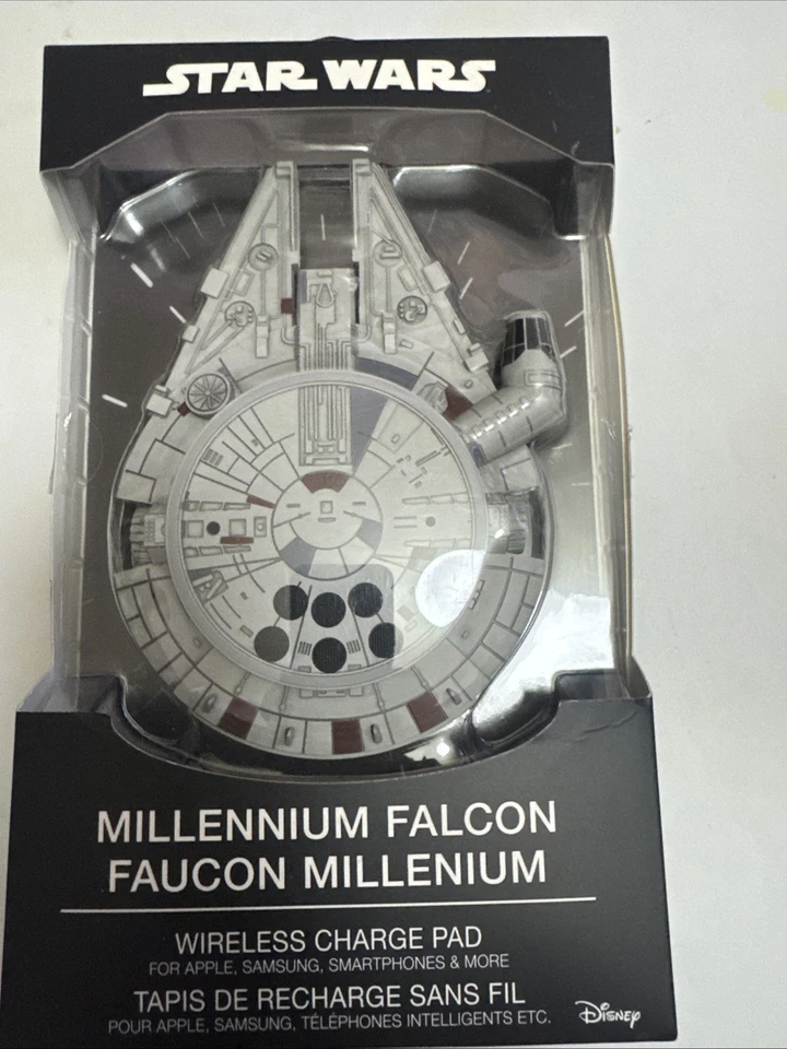 Almohadilla de carga inalámbrica Star Wars Millennium Falcon para cargador de teléfono Apple Samsung Foto 1 de 2
