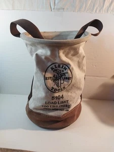 Klein Tools 5104 Canvas Bucket with Leather Bottom 12-Inch - Imagen 1 de 8