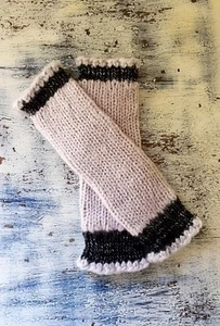 Warm & Soft Arm/Leg/Foot Warmers, 100% Alpaca/Wool, Purple, Black - Picture 1 of 2