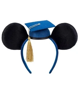 Neu Disney Parks Mickey Ohren 2025 Abschluss Mickey Ohr Stirnband Quaste Kappe marineblau - Bild 1 von 7