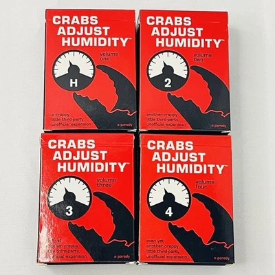 Lote Parodia Juego de Cartas Contra la Humanidad CANGREJOS AJUSTAR HUMEDAD Omniclaw Vol 1-4 Foto 1 de 4