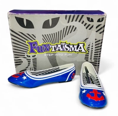 Fantasia de marinheiro âncora sapatos marinhos novos Funtasma sapatos náuticos Halloween tamanho 5 - Imagem 1 de 4