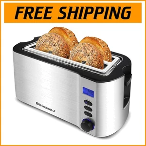 4-Slice Stainless Steel Toaster with Extra Wide Slots & 6 Toast Settings - Picture 1 of 10