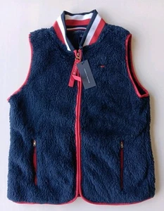Tommy Hilfiger Blue Full Zip Womens Soft Sherpa Vest J9XU7293 - Size XS - (NEW) - Picture 1 of 7
