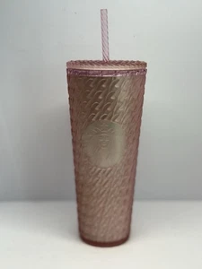 Starbucks 2024 matte light pink chain soft touch venti Tumble 24 Oz - Picture 1 of 6