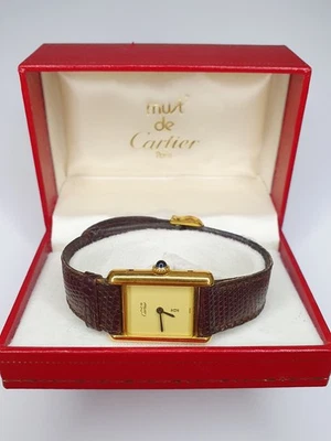 Tanque Must de Cartier - 20,5 mm x 28 mm - Mecánico - Plata 925 - Funciona Foto 1 de 4