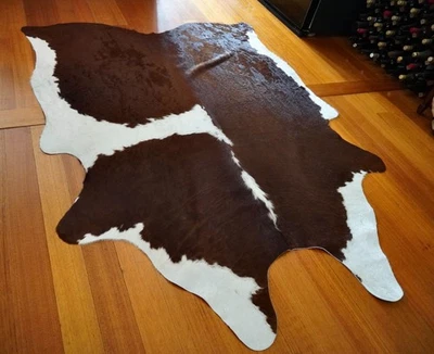 Bold Beautiful and Unusually Marked - A Premium Hereford Cow Hide Rug - Image 1 of 4