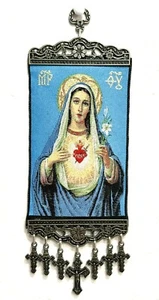 Icono religioso Santa María Santísima Virgen Santísima Corazón tapiz colgante - Imagen 1 de 11
