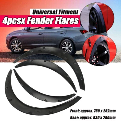 Kit de arco de rueda de carrocería ancha duradera con brotes de guardabarros flexible universal para automóvil de 4 piezas Foto 1 de 4