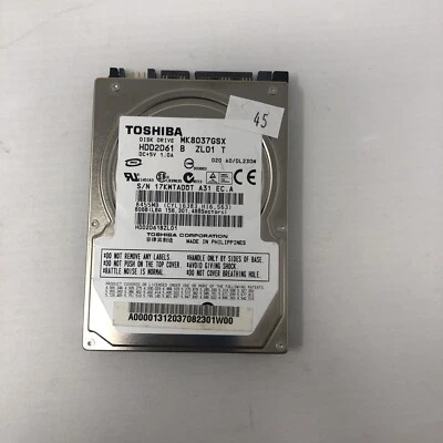 WD WESTERN DIGITAL SCORPIO BLUE HDD 80GB SATA MK8037GSX - PREOWNED - Image 1 of 2
